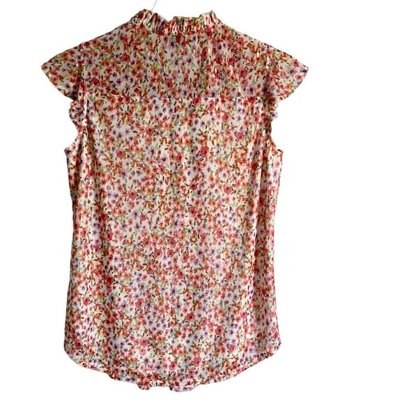 Ava & Grace Short Sleeve Lined Floral Print Top Women's Petite Medium - Picture 6 of 8